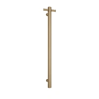 Thermogroup VS900HBB | Thermorail Straight Round Vertical Heated Towel Rail | Brushed Brass