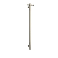 Thermogroup VS900HBN | Thermorail Straight Round Vertical Heated Towel Rail | Brushed Nickel