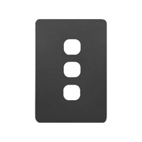Hager Allure WBHHSP3-MB | 3 Gang Hybrid Switch Plate Cover | Matt Black