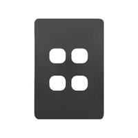 Hager Allure WBHHSP4-MB | 4 Gang Hybrid Switch Plate Cover | Matt Black