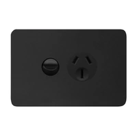 Hager Allure WBHP115-MB | 15A Single Power Point | Matte Black