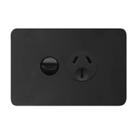 Hager Allure WBHP1S-MB | 10A Single Power Point | Matte Black