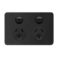 Hager Allure WBHP2S-MB | 10A Double Power Point | Matte Black