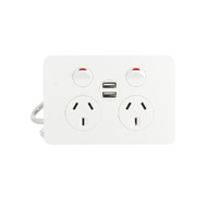 Hager Allure WBHP2USB | 10Amp Double Internal Powerpoint With USB Charger Gloss White