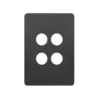 Hager Allure WBHSP4-MB | 4 Gang Switch Plate Cover | Matt Black