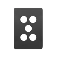 Hager Allure WBHSP5-MB | 5 Gang Switch Plate Cover | Matt Black