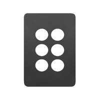 Hager Allure WBHSP6-MB | 6 Gang Switch Plate Cover | Matt Black