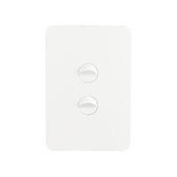 Hager Allure WBHSV2 | 2 Gang Vertical Internal Rocker Switch | 16Amp | Gloss White