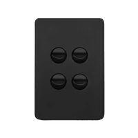 Hager Allure WBHSV4-MB | 4 Gang Switch 16A | Matt Black
