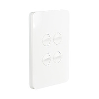 Hager Allure WBHSV4 | 4 Gang Vertical Internal Rocker Switch | 16Amp | Gloss White