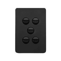 Hager Allure WBHSV5-MB | 5 Gang Switch 16A | Matt Black