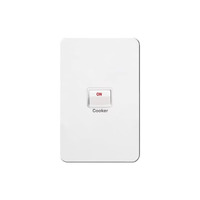 Hager Silhouette WBSCKSV1-MW | Hager 40 Amp 2 Pole Isolation Rocker Switch Engraved With COOKER | Matt White