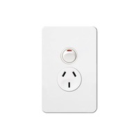 Hager Silhouette WBSP1VS-MW | Single Vertical Power Point 10Amp | Slimline | Matt White