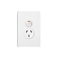 Hager Silhouette WBSP1VS | Single Vertical Power Point 10Amp | Slimline | Gloss White