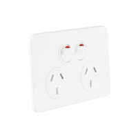 Hager Silhouette WBSP2S-MW| Double Power Point 10Amp | Slimline | Matt White
