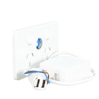 Hager Silhouette WBSP2SUSB | Double Power Point With Twin 2.1A USB 10Amp 250v Slimline Silhouette White