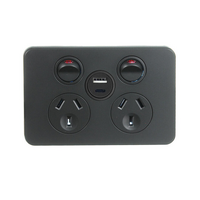 Hager Silhouette WBSP2SUSBAC-MB | 10Amp Double Internal Powerpoint With USB A+C Charger | Matt Black