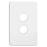 Hager Silhouette WBSSP2 | 2 Gang Switch Cover Only | Slimline | Gloss White
