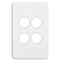 Hager Silhouette WBSSP4 | 4 Gang Switch Cover Only | Slimline | Gloss White