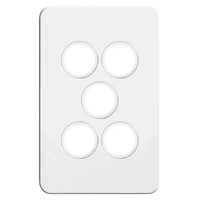 Hager Silhouette WBSSP5 | 5 Gang Switch Cover Only | Slimline | Gloss White