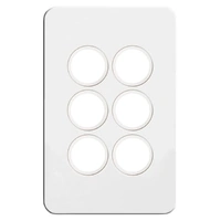 Hager Silhouette WBSSP6 | 6 Gang Switch Cover Only | Slimline | Gloss White