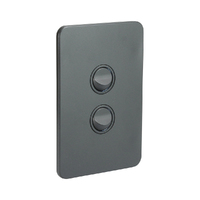Hager Silhouette WBSSV2-MB | Two Gang Switch 16Amp | Slimline | Matt Black