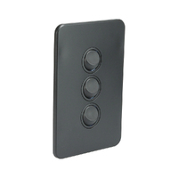 Hager Silhouette WBSSV3-MB | Three Gang Switch 16Amp | Slimline | Matt Black