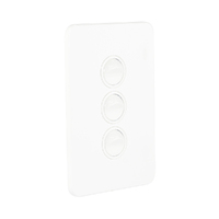 Hager Silhouette WBSSV3-MW | 3 Gang Switch 16Amp 250v Slimline Silhouette | Matt White