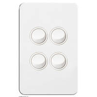 Hager Silhouette WBSSV4 | 4 Gang Switch 16Amp | Slimline | Gloss White
