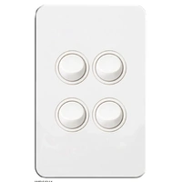 Hager Silhouette WBSSV4 | 4 Gang Switch 16Amp | Slimline | Gloss White