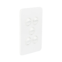 Hager Silhouette WBSSV5-MW | 5 Gang Switch 16Amp | Slimline | Matt White