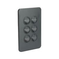 Hager Silhouette WBSSV6-MB | Six Gang Switch 16Amp | Slimline | Matt Black