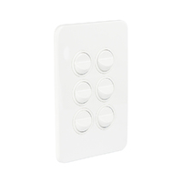Hager Silhouette WBSSV6-MW | 6 Gang Switch 16Amp | Slimline | Matt White