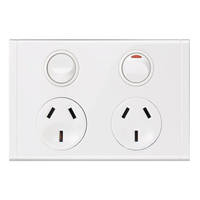 Hager Blue Visage WBVP2S | Double Power Point GPO 10Amp 250v Visage White