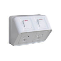 HAGER WBWP2SH | Double Weatherproof Power Point Shallow 10amp IP53