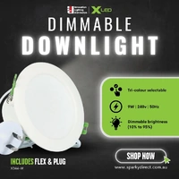 XLED XDA4-W | 9W Dimmable LED Downlight Tri Colour | 90MM Cutout