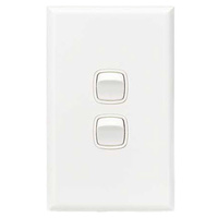 Switch 2 gang 10amp 250v white | HPM XLP770/2