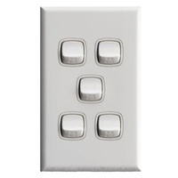 Switch 5 gang 10amp 250v white | HPM XLP770/5WE