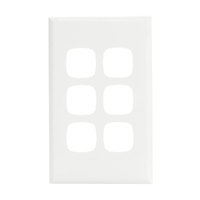 HPM XLP770/6PLWE | Excel 6 Gang Light Switch Cover | White