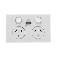 CLIPSAL SATURN ZEN Z4025USBC-ZW | Double GPO 10Amp 250v C/W USB | Zen White