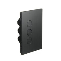 CLIPSAL SATURN Z4063PBL-ZB | 3 Gang Pushbutton LED Switch (Zen Black) 