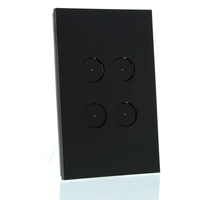 CLIPSAL SATURN Z4064VH-ZB | 4 Gang Gridplate and Surround (Zen Black) Z4064PBL
