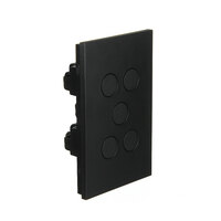 CLIPSAL SATURN Z4065PBL-ZB | 5 Gang Pushbutton LED Switch (Zen Black) 