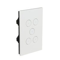 CLIPSAL SATURN Z4065PBL-ZW | 5 Gang Pushbutton LED Switch (Zen White)