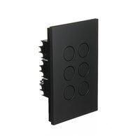 CLIPSAL SATURN Z4066PBL-ZB | 6 Gang Pushbutton LED Switch (Zen Black)