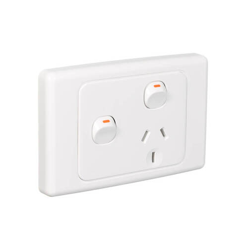 Clipsal 2015X-WE | 10Amp Single Power Point With Extra 10 Amp Switch White | 2000 Series main image