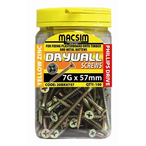 Drywall Buglehead Screws 7G x 57mm | 100 Bottle Pack | 20BK0757 main image