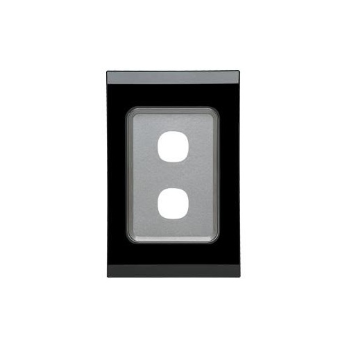 CLIPSAL SATURN 4032VHEB | 2 Gang 30 Series Grid And Surround (Espresso Black) main image