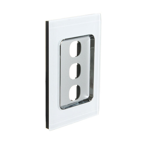 CLIPSAL SATURN 4033VHPW | 3 Gang 30 Series Grid And Surround (Pure White) main image