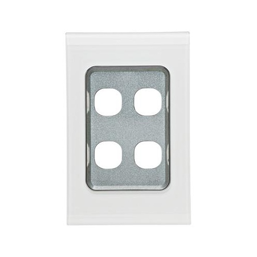 CLIPSAL SATURN 4034VHPW | 4 Gang 30 Series Grid And Surround (Pure White) main image